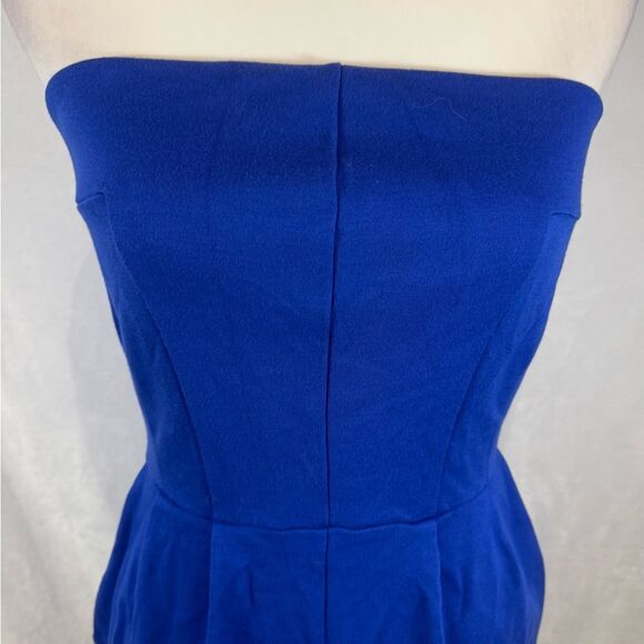 Express royal blue strapless dress with pockets size small - Picture 2 of 6